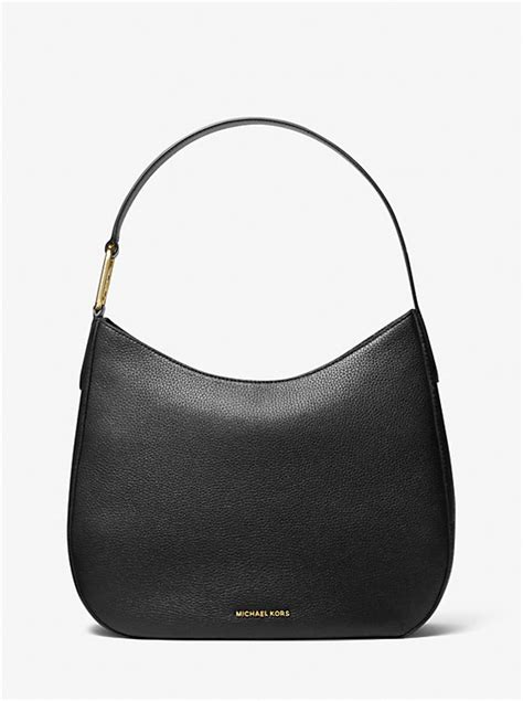 michael kors pebble leather grey hobo|Kensington Large Pebbled Leather Hobo Shoulder Bag .